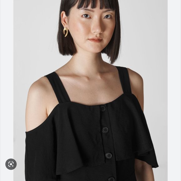 Whistles frill button midi dress - Picture 2 of 5